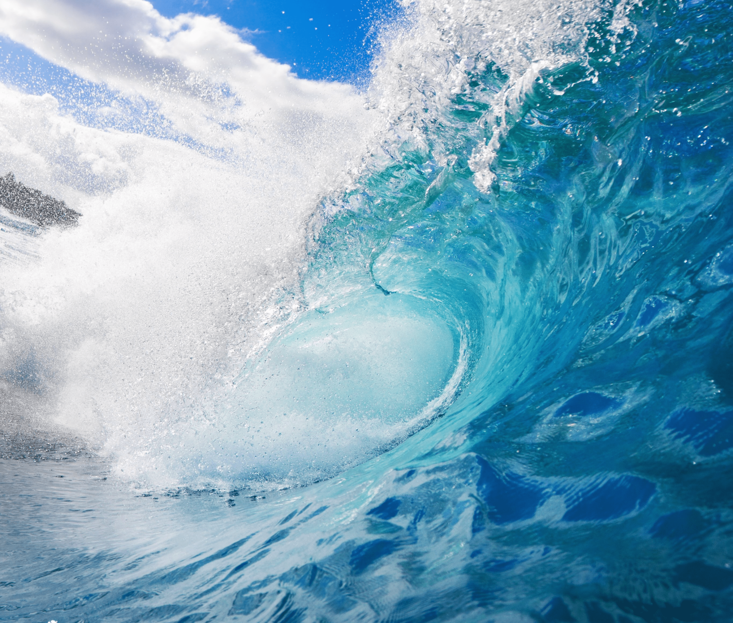 Blue wave graphic representing momentum and flow